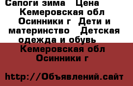 Сапоги зима › Цена ­ 800 - Кемеровская обл., Осинники г. Дети и материнство » Детская одежда и обувь   . Кемеровская обл.,Осинники г.